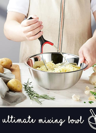 WHYSKO Stainless Steel Mixing Bowl Set, 10 Piece Stainless Steel Mixing Bowls with Lids Set for Food Prep Storage and Serving, Dishwasher Safe for Kitchen Baking Cooking, Silver