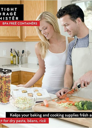 DWËLLZA KITCHEN Pasta Storage Containers for Pantry Airtight - 2 Pc Spaghetti Container Storage - Ideal for Spaghetti & Noodles, Kitchen Pantry Organization and Storage - Keeps Food Fresh & Dry