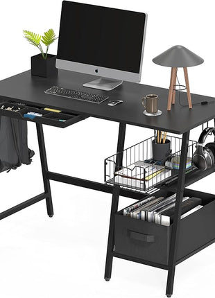 Simple Houseware Pull-Out Cabinet Sliding Basket Organizer, 17.2" D x 9.7" W x 5" H – Black, Ideal for Kitchen and Bathroom Cabinet Storage, Under Sink or Pantry Organization