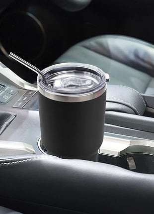 Toopify 30 oz Stainless Steel Insulated Tumbler Travel Mug with Straw Slider Lid, Cleaning Brush, Double Wall Vacuum