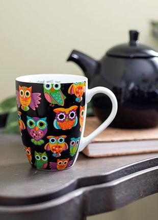Divinity Boutique 20607 Boxed Mugs, Owl Pattern, 12 ounce