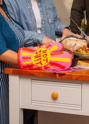 Blue Q Hot Sh*t Funny Oven Mitts - Cute Oven Mitts, Home Kitchen Gifts, Cooking Accessories, Super-Insulated Quilting, Comfy Natural-Fitting Shape, Pot Holders, 100% Cotton, Size 12.5" L x 7.5" W