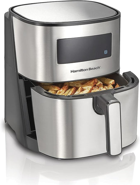 Hamilton Beach 5.8 Quart Digital Air Fryer Oven with 8 Presets, Easy to Clean Nonstick Basket, Black (35075)