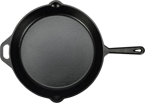 Amazon Basics Pre-Seasoned Cast Iron Skillet, Oven Safe, Even Heating, Heavy-Duty & Large, 15-Inch, Black