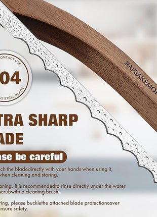 Bread Knife for Homemade Bread,Sourdough bread knife,15.7" Bread slicer for Homemade Bread, Baguettes and More Cuts Thin,Bow Design Easy to Cutting Even Slices