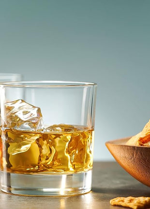 Godinger Old Fashioned Whiskey Glasses, Italian Made Drinking Glasses, Glass Cups, Whiskey Gifts - Set of 4