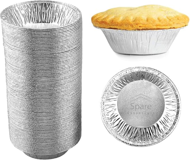 (60 Pack) Pie Tins 5 inch, Disposable Mini Pies Tin, Tart Aluminum, Individual Serving Pans for Baking Mini Chicken Potpie, Small Homemade Cakes & Quiche, Foil Tins, Freezer-to-Oven Use