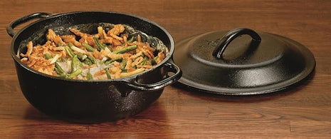 Lodge 2 Quart Pre-Seasoned Cast Iron Dutch Oven with Lid - Dual Handles - Use in the Oven, on the Stove, on the Grill or over the Campfire - Black
