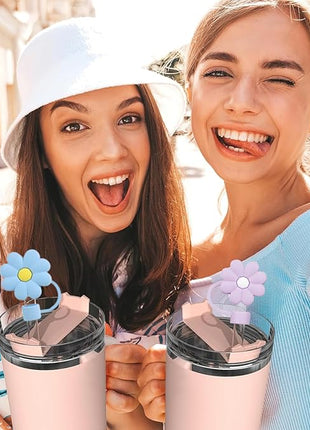 6Pc Straw Cover for Stanley Cup, Silicone Straw Topper for Stanley Cup 30&40oz with Tumblers, 10mm 0.4in Lid Accessories (Reusable)