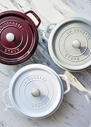 Staub Cast Iron Round Dutch Oven, Made in France, Grenadine, 4-qt, Serves 4-6 people