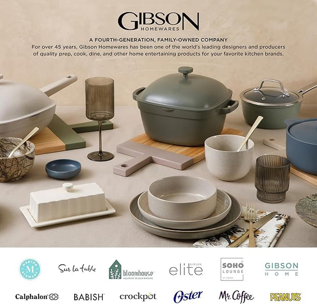Gibson Home Almira Melamine Dinnerware, Assorted, Service for Four (12pcs)