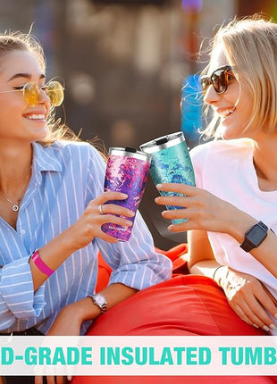 HAUSHOF 20 oz Tumbler, Stainless Steel Vacuum Coffee Tumbler, Durable Insulated Tumbler Cups for Hot and Cold Drinks, Portable Water Tumbler with Lid for Office, Camping, Sports