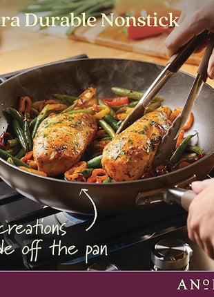 Anolon Advanced Home Hard-Anodized Nonstick Ultimate Pan/Saute Pan, 12-Inch (Bronze)