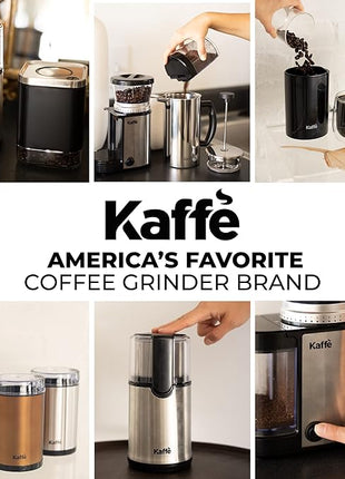 Kaffe Coffee Grinder Electric. Best Coffee Grinders for Home Use. (14 Cup) Easy On/Off w/Cleaning Brush Included. Stainless Steel