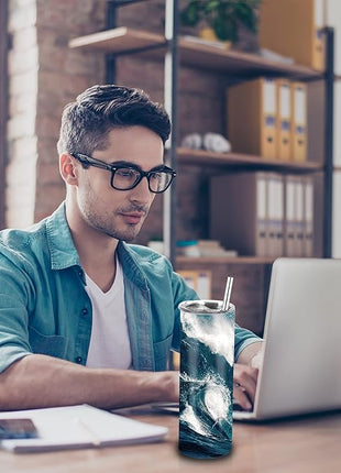 Joyclub Sublimation Tumblers Blanks 20 oz 10 Pack Skinny Straight Tumblers Bulk Stainless Steel Insulated Sublimation Cups with Lid and Straw, Gift Box