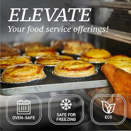 (60 Pack) Pie Tins 5 inch, Disposable Mini Pies Tin, Tart Aluminum, Individual Serving Pans for Baking Mini Chicken Potpie, Small Homemade Cakes & Quiche, Foil Tins, Freezer-to-Oven Use