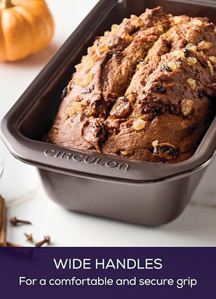 Circulon Nonstick Bakeware Set with Nonstick Bread Pan, Baking Pans, Baking Sheets, Cookie Sheets, Cake Pan and Muffin Pan / Cupcake Pan - 10 Piece, Chocolate Brown