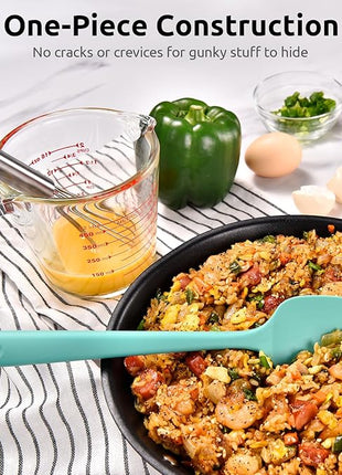 600ºF Heat Resistant Silicone Spatulas: U-Taste Upgraded Flexible Food Grade Silicon Baking Scraper, Sturdy Rubber Kitchen Cooking Mixing Utensils for Nonstick Cookware Set of 4 (Multicolors)