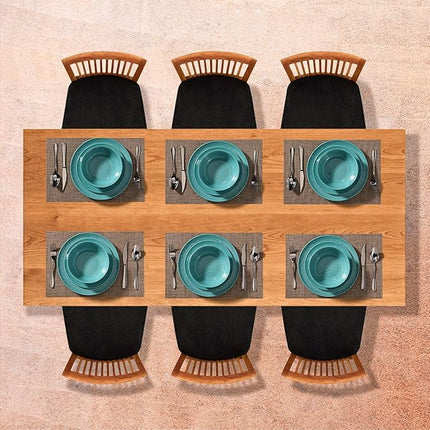 TP 18-Piece Dinnerware Set, Melamine Dishes Set with Bowls and Plates, Service for 6, Non-breakable Lightweight Dining Tableware, Teal