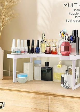 Spicy Shelf Deluxe - Expandable 2 Tiered Spice Rack Organizer for Cabinet & Pantry - Kitchen Seasoning Organizer - Cabinet Spice Racks for Inside Cabinets