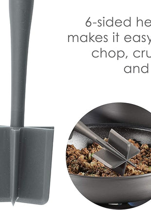 Rachael Ray Tools and Gadgets Lazy Crush & Chop, Flexi Turner, and Scraping Spoon Set / Cooking Utensils - 3 Piece, Gray