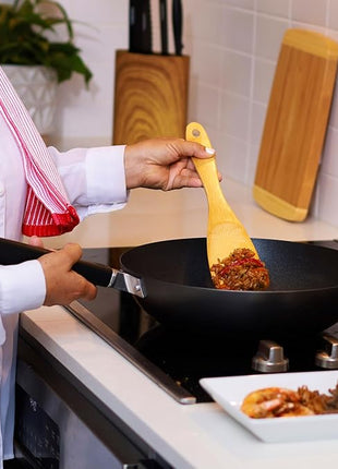 JOYCE CHEN Professional Series 12-Inch Carbon Steel Excalibur Nonstick Stir Fry Pan with Phenolic Handle