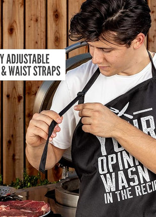 Funny Apron for Women and Men - Adjustable Chef Apron for Grilling, Cooking, BBQ