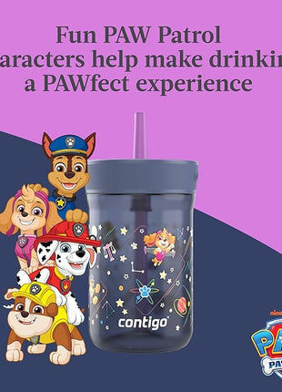 Contigo Kids Leighton Spill-Proof Paw Patrol Tumbler with Straw, 14oz, Space Zodiac, Purple