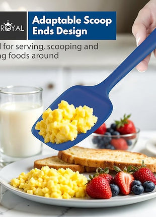 Silicone Spatula Set - 4-Piece Rubber Spatulas Silicone Heat Resistant 600°F for Everyday Task - Seamless Design Kitchen Spatulas for Nonstick Cookware - Royal Blue