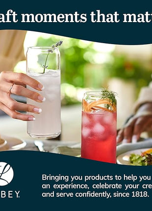 Libbey Classic Slim Beer Can Glasses, 12.5 oz Tall Drinking Glasses Set of 6, Space-Saving, and Versatile Thin Glassware for Cocktails, and Mocktails