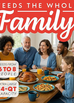 Gourmia Air Fryer - 14 Qt All-in-One Oven with Rotisserie, Digital Display with 12 Presets, Roast, Bake, Broil, Dehydrate, Dishwasher Safe Accessories, Black