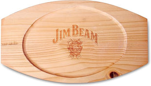 Jim Beam JB0159, Heavy Duty Construction, Pre Seasoned Cast Iron Skillet with Wooden Base and Mitt, Black,Small