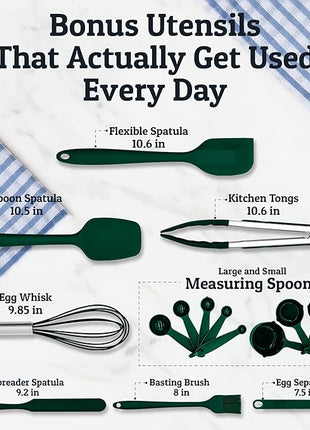 Priority Chef Stainless Steel Mixing Bowls with Lids Set, Metal Nesting Bowls with Airtight Lids, Graters, Non-Slip Base & Measurement Marks, Includes Utensil Set for Prep, Baking & Storage, Green