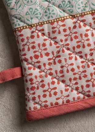 Maison d' Hermine Oven Gloves 100% Cotton Oven Mitt 7" x 13" with Loop Heat Resistant, BBQ, Cooking Gloves, Baking, Grilling, Kitchen, Handling Hot Pans Spring/Summer (Pack of 1, Provence)