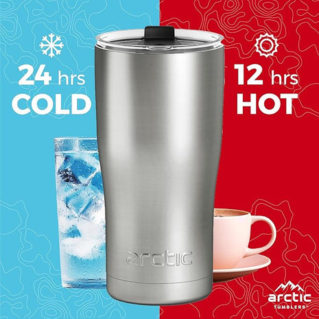 Arctic Tumblers | 20 oz Baltic Sea Insulated Tumbler with Straw & Cleaner - Retains Temperature up to 24hrs - Non-Spill Splash Proof Lid, Double Wall Vacuum Technology, BPA Free & Built to Last