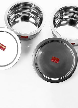 Sumeet Stainless Steel Cookware Set With Lid, 1.6, 2.1 L, 2 Piece (Steel), 2.1 liter