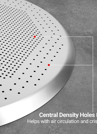 Beasea Pizza Pan, 16 Inch Pizza Tray with Holes for Oven Nonstick Perforated Pizza Crisper Tray Bakeware, Aluminum Alloy Round Pizza Baking Pans Stainless Cooking Dish for Home Kitchen Restaurant