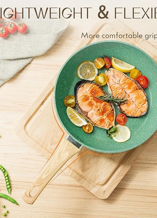 Innerwell Nonstick 11 Inch Skillet, Aluminum, Ergonomic Handle, Non-Toxic, Safe, Healthy, Easy Clean, Suitable for All Stovetops