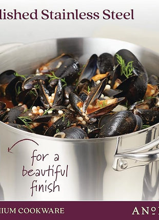 Anolon Stainless Steel & Hard Anodized Aluminum, Cookware Set (11 Piece)