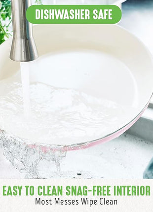 GreenLife Soft Grip Healthy Ceramic Nonstick 18 Piece Kitchen Cookware Pots and Frying Sauce Saute Pans Set, PFAS-Free with Kitchen Utensils and Lid, Dishwasher Safe, Soft Pink