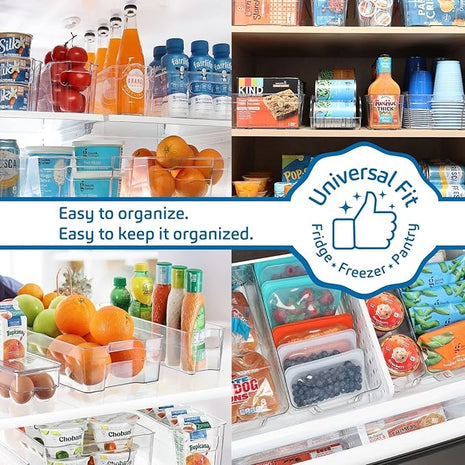 STORAGEBUD Fridge Organizer - 8 Pieces refrigerator organizer bins - Pantry Organization and Storage for Fridge & Refrigerator- BPA Free Freezer Organizer Bins