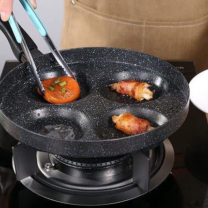 MyLifeUNIT Aluminum 4-Cup Egg Frying Pan, Non Stick Egg Cooker Pan