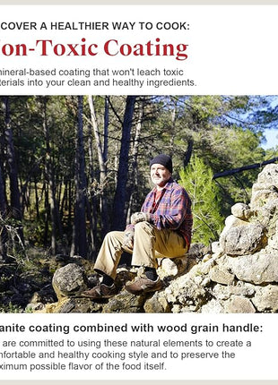 Caannasweis Nonstick Granite Frying Pan Skillet, Non Stick Omelette Frying Pans, Omelet Egg Pan, Stone Cookware Chef's Pan, Induction Compatible, PFOA Free (Gray, 8 Inch)