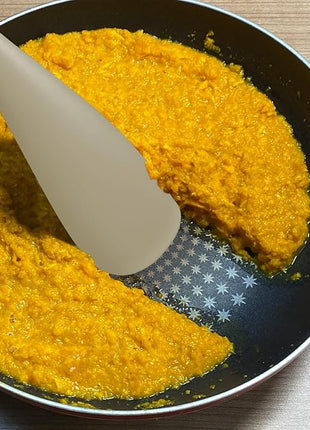 Silicone Spatula Spoon, Great for Both Cooking and Serving Durable BPA-Free Matte Black Silicone, Seamless Design, Safe for Nonstick Cooking Surfaces, 2-Pcs, Khaki