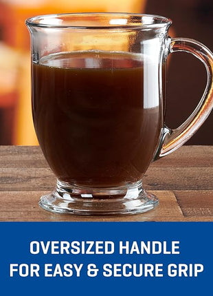 Anchor Hocking Café Glass Coffee Mugs, 16 oz, Set of 6