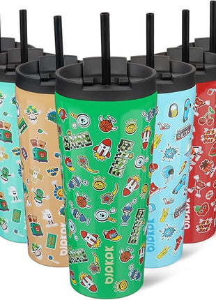 BJPKPK 22oz Stainless Steel Insulated Tumbler With lid And Straw Travel Coffee Thermal Tumblers Cup For Women And Men,Game