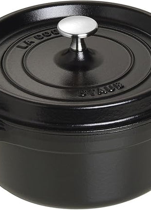 STAUB Cast Iron Round Cocotte, Dutch Oven, 2.75-quart, serves 2-3, Made in France, Matte Black