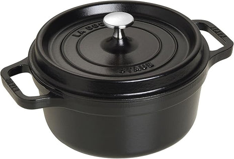 STAUB Cast Iron Round Cocotte, Dutch Oven, 2.75-quart, serves 2-3, Made in France, Matte Black