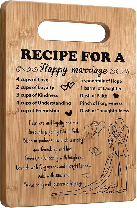 Wedding Gift for Couple 2025, Bridal Shower Gifts for Bride and Groom Engagement, Happy Marriage Cutting Board, Gifts for Wedding Shower, Newlywed Mr and Mrs Gifts Bride to Be Gifts