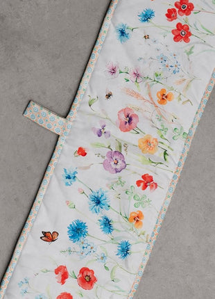 Maison d' Hermine Double Oven Mitts 100% Cotton 7"x35" Double Oven Mitt Heat Resistant BBQ Cooking Gloves with Loop, Baking, Grilling, Home, Kitchen, Handling Hot Pans Spring Summer (Summer Whisper)